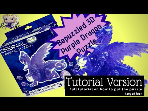 Bepuzzled 3D Crystal Puzzle Purple Dragon- Tutorial Version