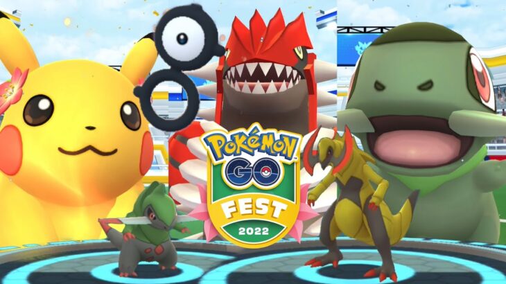 GO FEST 2022 DAY 1！牙牙 固拉多 未知圖騰 裝扮皮卡丘！キバゴ Axew グラードン Groudon アンノーン Unown ピカチュウ Pikachu in Pokemon GO